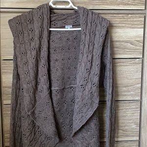 soft thick brown cardigan
